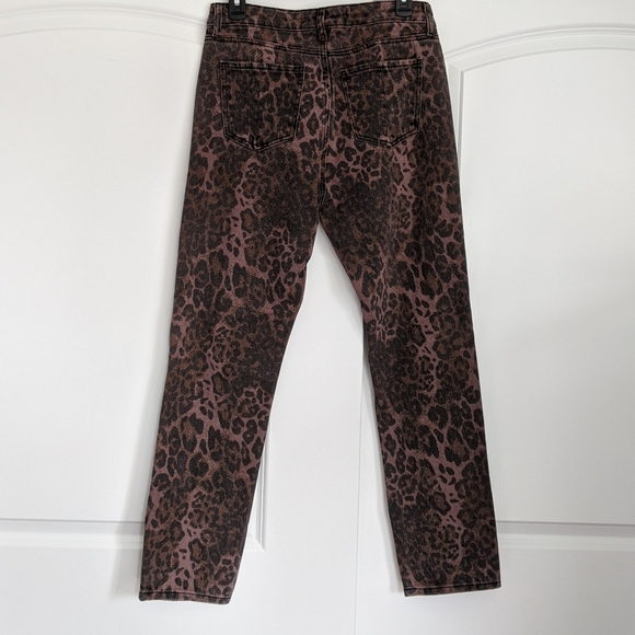 Prosperity Leopard Print Skinny Jeans Five Pocket Non Stretch Brown Black 29 NWT - Picture 10 of 16